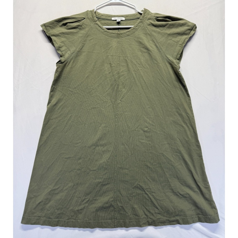 Free Assemblyβ T Shirt Dress Womens Medium (8-10) Olive Green Cotton Cap Sleeve